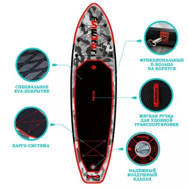 Универсальная sup доска FunWater Honor 11' Red